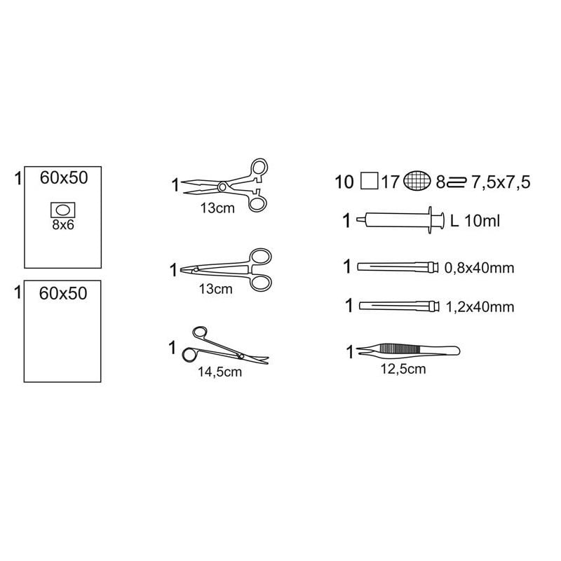Zestaw do zakładania szwów Torebka papierowo-foliowa Matoset