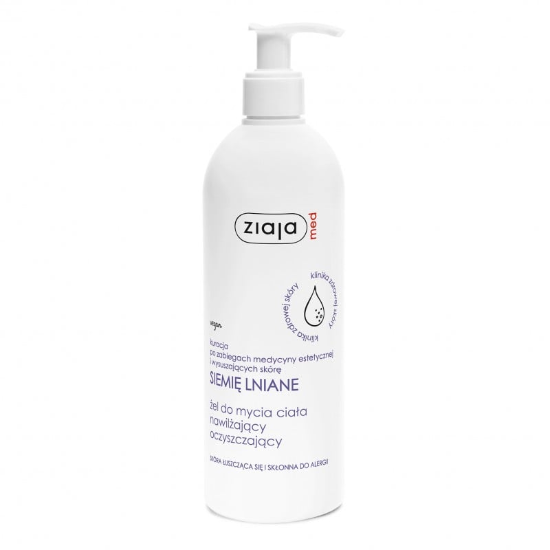 Żel do mycia ciała nawilżający oczyszczający Ziaja Med Siemię lniane 400 ml