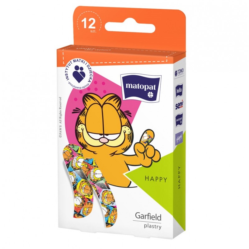 Matopat HAPPY Plastry dla dzieci - kot Garfield