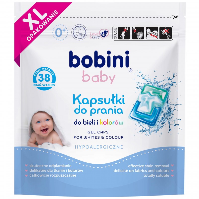 Hipoalergiczne kapsułki do prania bieli i kolorów Bobini