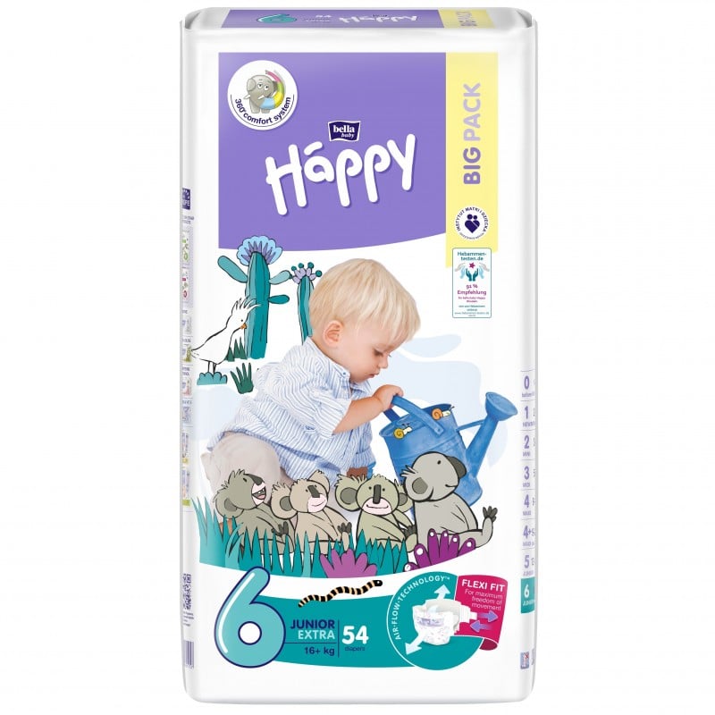 Pieluszki Bella Happy 6 Junior Extra 16+kg BIG PACK