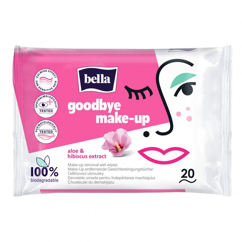 Chusteczki do demakijażu Bella Goodbye make-up z aloesem i hibiskusem 20 szt.