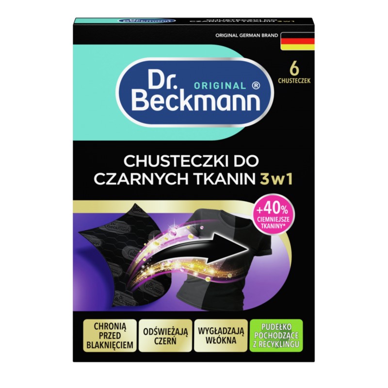 Chusteczki do czarnych tkanin 3 w 1 Dr. Beckmann 6 szt.
