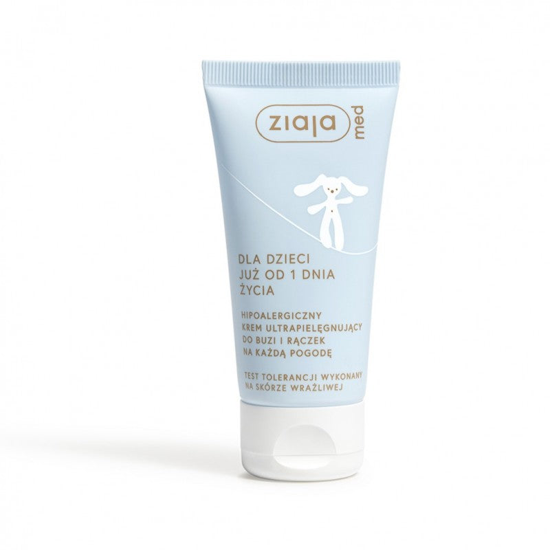 Hipoalergiczny krem ultrapielęgnujący do buzi i rączek na każdą pogodę Ziaja Med 50 ml