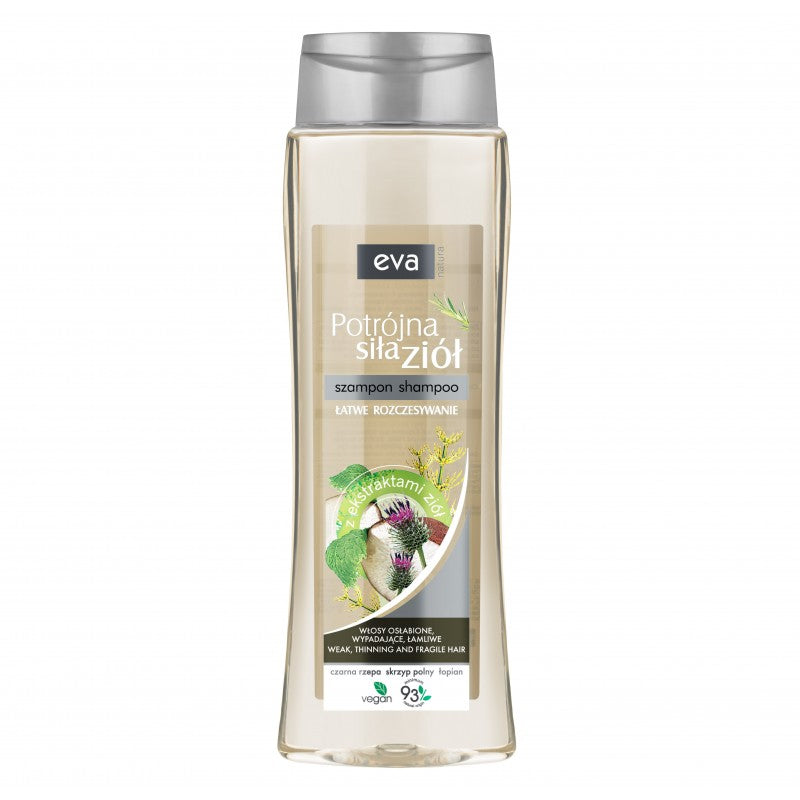 Szampon do włosów osłabionych Eva Natura Potrójna Siła Ziół 400 ml
