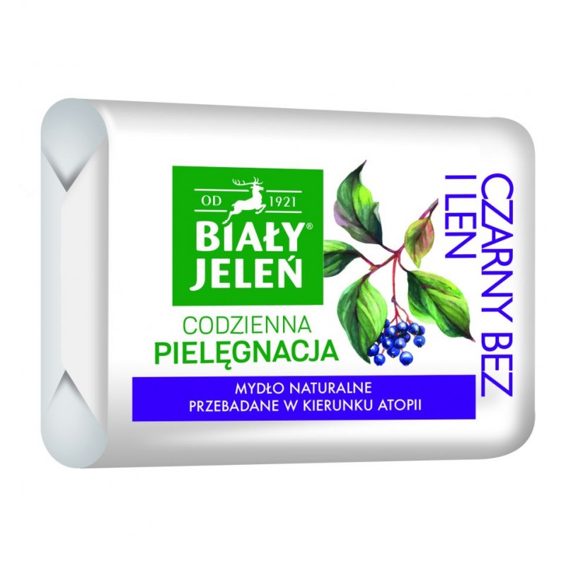 Mydło naturalne w kostce Biały Jeleń Bez i len 100 g