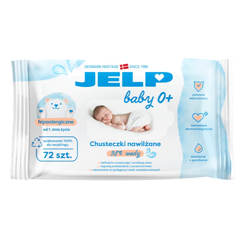 Chusteczki nawilżane JELP Baby 0+ 72 szt.