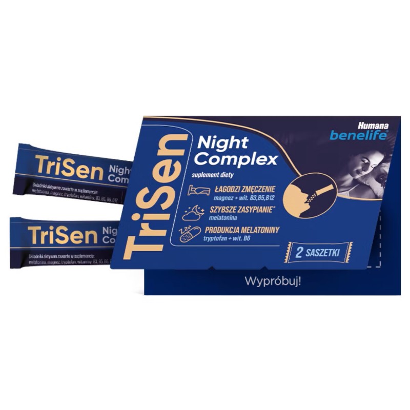 Suplement diety TriSen Night Complex Humana benelife 2 saszetki