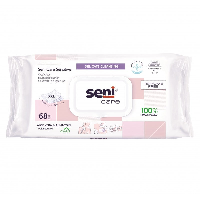 Biodegradowalne chusteczki nasączane Seni Care Sensitive 68 szt.