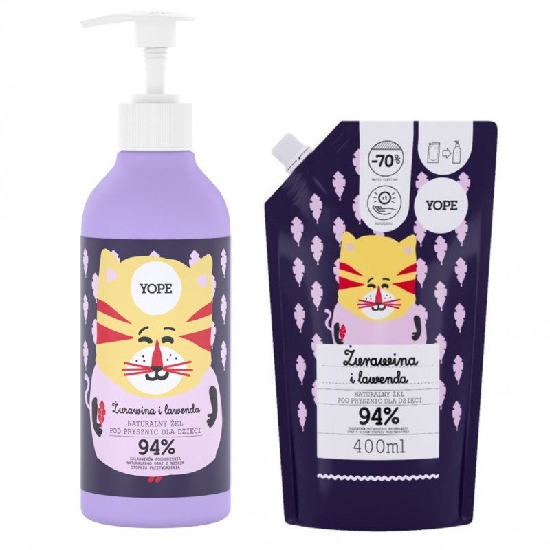 YOPE Żel pod prysznic dla dzieci Żurawina i Lawenda 400 ml