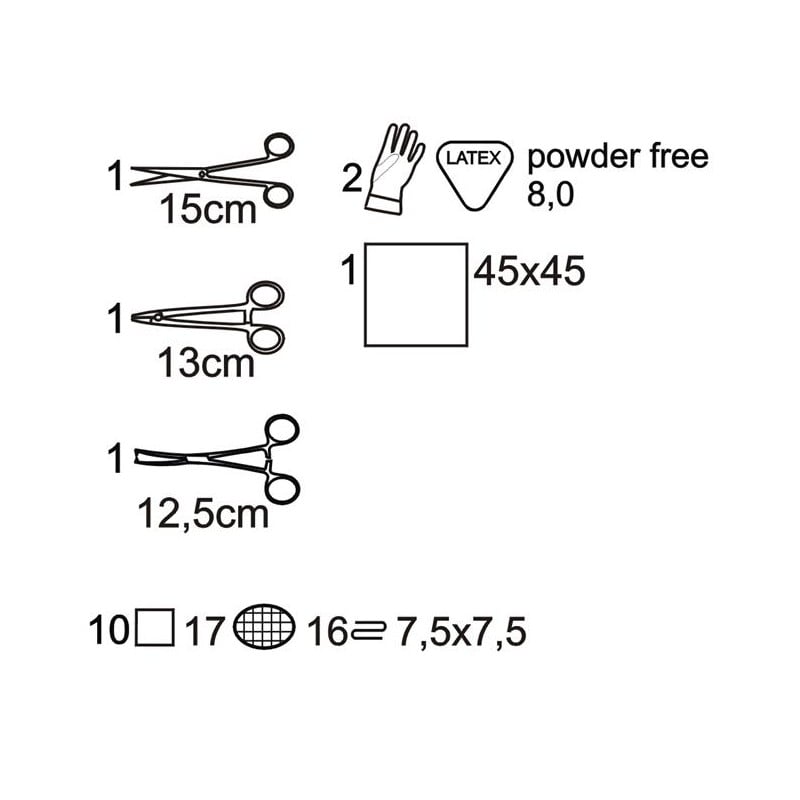 Matoset Zestaw zabiegowy jałowy Torebka papierowo-foliowa z etykietą TAG