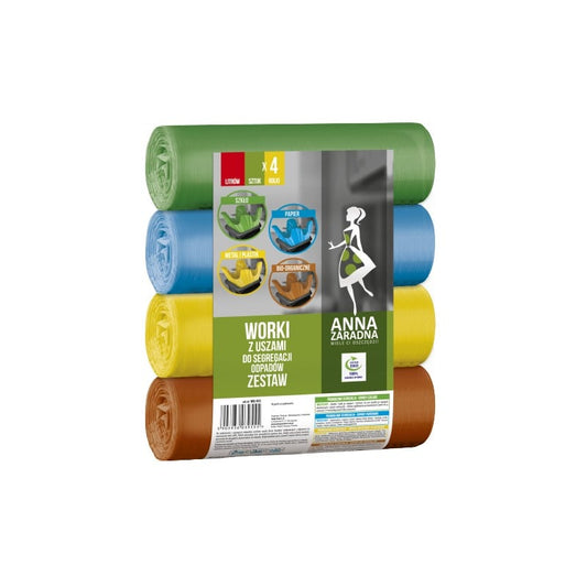 Anna Zaradna Worki z uszami do segregacji odpadów Zestaw