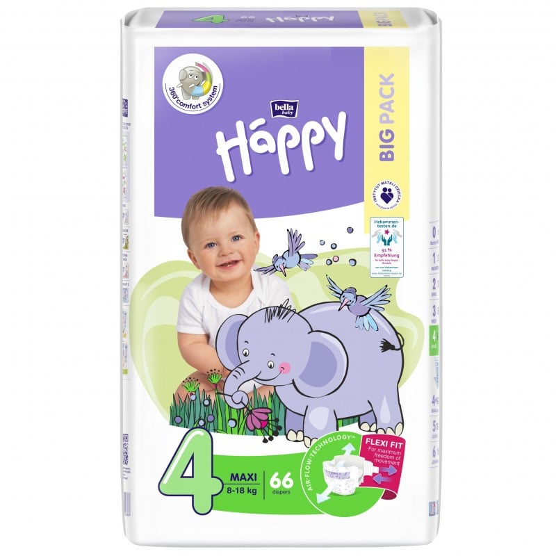 Pieluszki Bella Happy 4 Maxi 8-18 kg BIG PACK