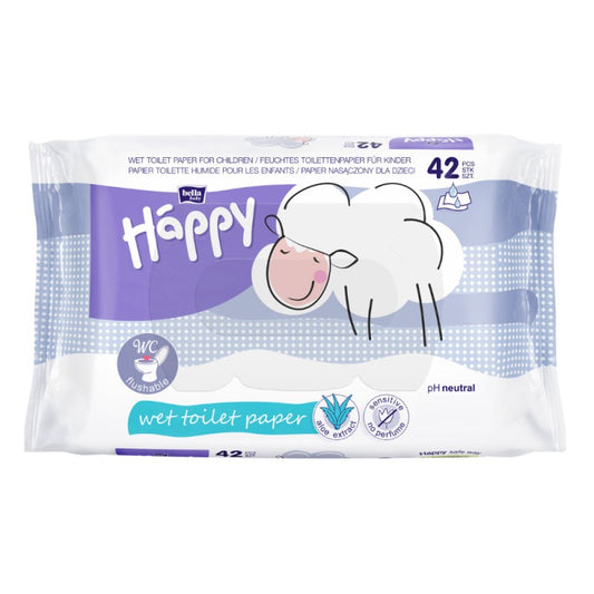 Nasączany papier toaletowy dla dzieci z ekstraktem z aloesu Bella Baby Happy