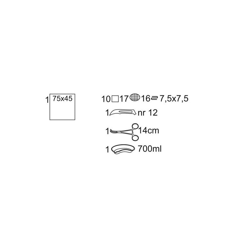 Matoset Zestaw zabiegowy jałowy Torebka papierowo-foliowa z etykietą TAG