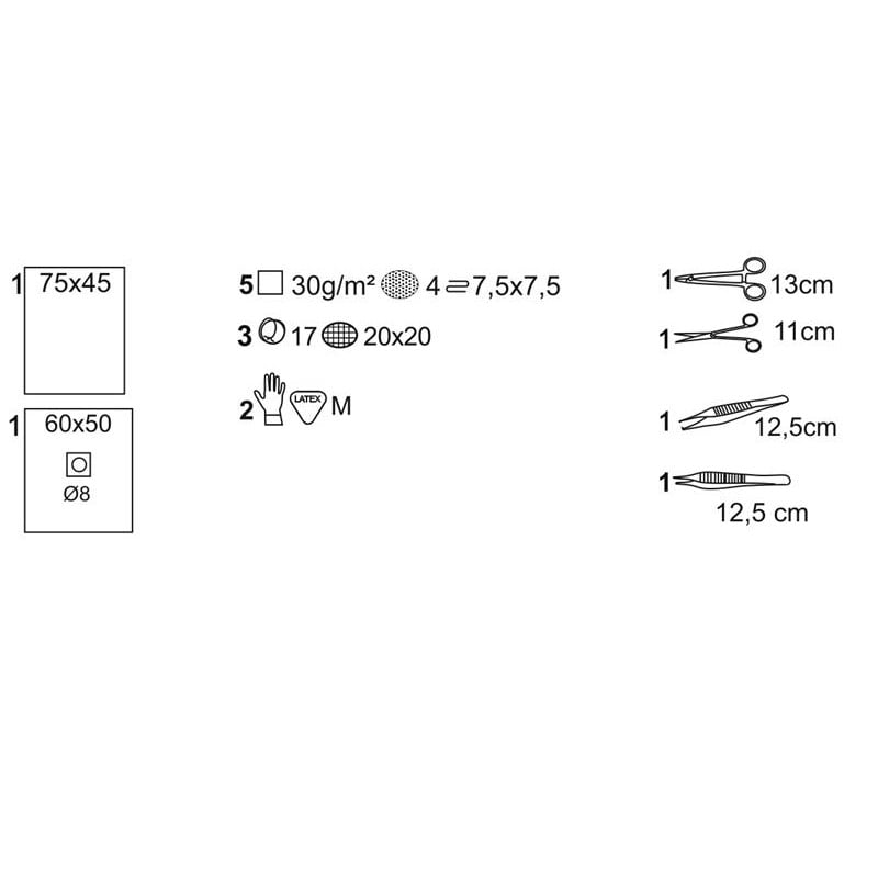 Zestaw do zakładania szwów Torebka papierowo-foliowa Matoset