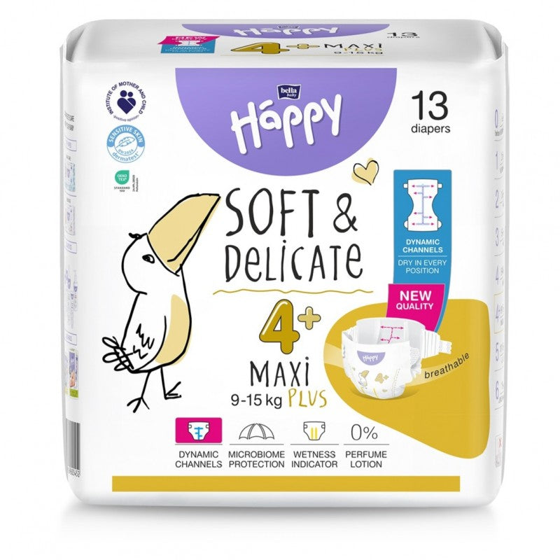 Pieluszki Bella Baby Happy 4+ Maxi Plus 9-15 kg