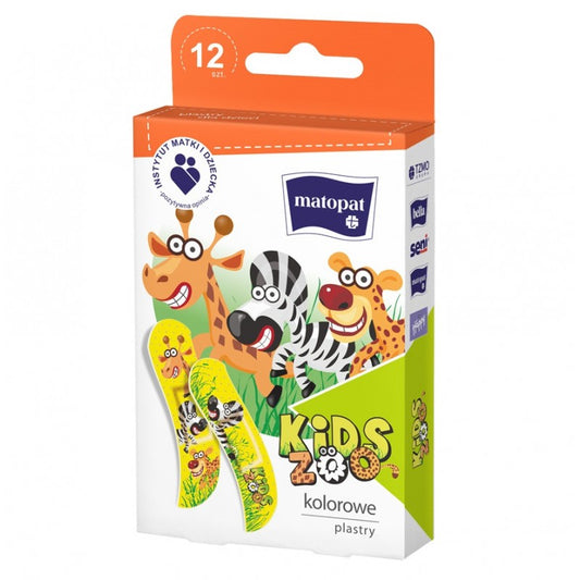 Plastry z opatrunkiem dla dzieci Matopat Kids ZOO 12 szt.