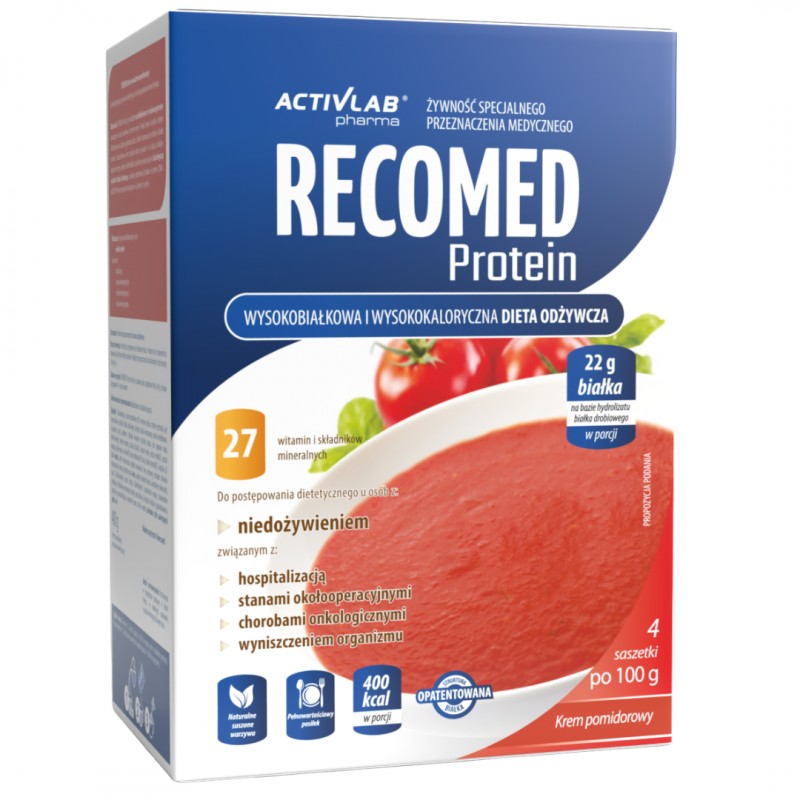 Krem pomidorowy Activlab Pharma RECOMED Protein 4 saszetki po 100 g