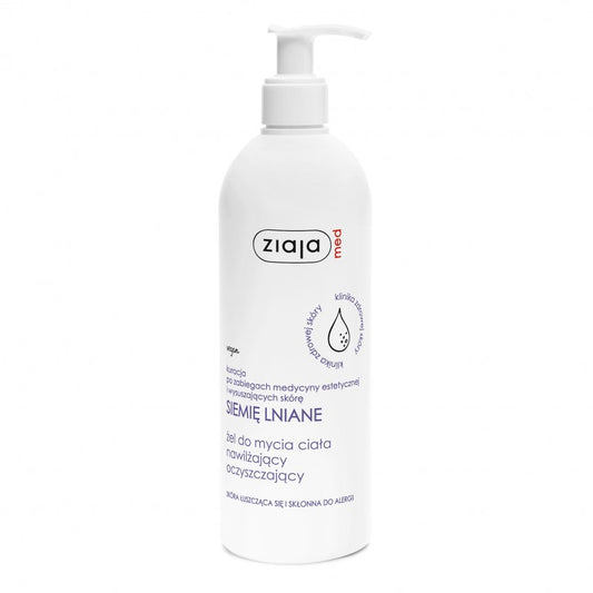 Żel do mycia ciała nawilżający oczyszczający Ziaja Med Siemię lniane 400 ml