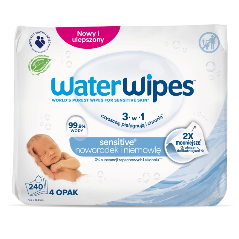 Chusteczki nawilżane WaterWipes nasączone wodą 4 x 60 szt.