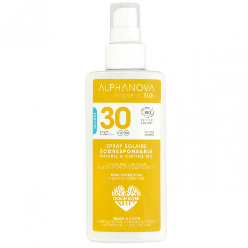 Spray przeciwsłoneczny SPF 30 Alphanova Organic Sun 125 g