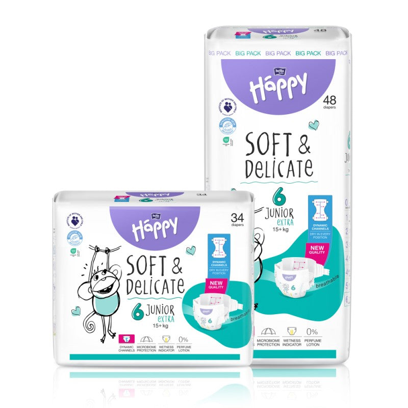 Pieluszki Bella Baby Happy 6 Junior Extra 15+kg
