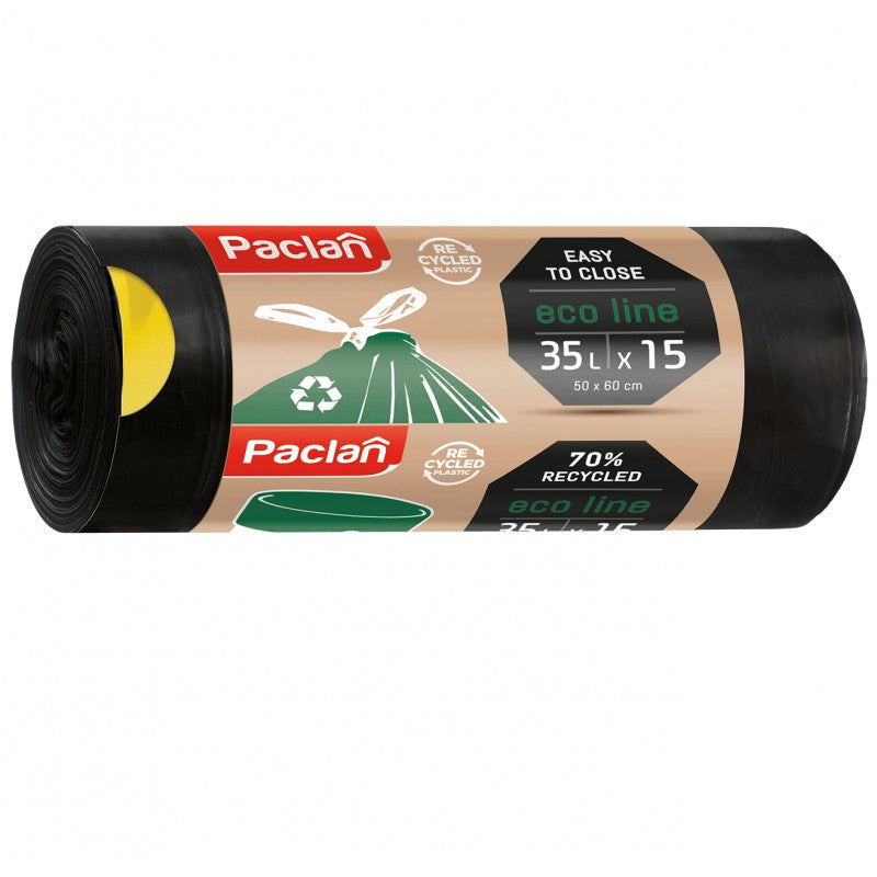 Worki na śmieci Paclan Eco Line z taśmą 35 l 15 szt.