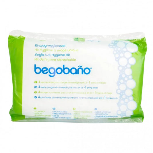 Jednorazowy zestaw higieniczny Begobaño Mercator 4 gąbki + 1 ręcznik