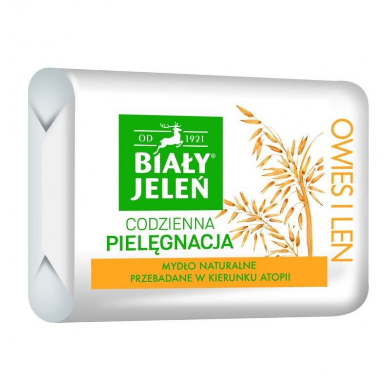 Mydło naturalne w kostce Biały Jeleń Owies i len 100 g