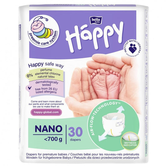 Pieluszki Bella Baby Happy Nano do 700 g 30 szt.