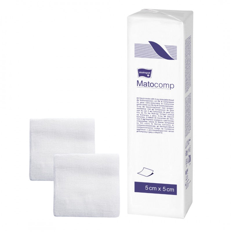 Niejałowe kompresy z gazy Matocomp 100 szt.