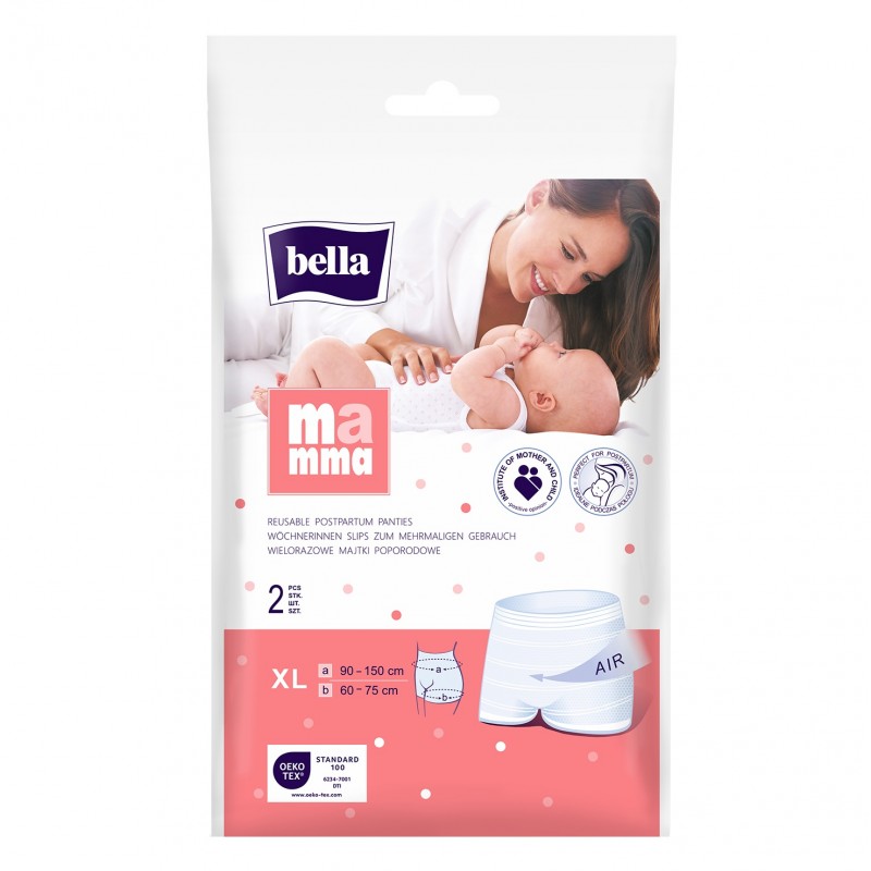 Wielorazowe majtki poporodowe siatkowe Bella Mamma