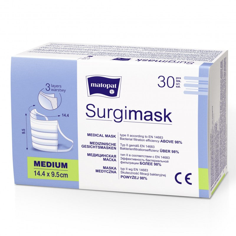 Maski jednorazowe medyczne Matopat Surgimask typ II