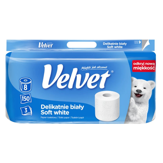 Papier toaletowy Velvet Delikatnie Biały 8 szt.