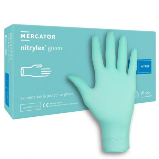 Rękawiczki nitrylowe Mercator Nitrylex Green 100 szt.