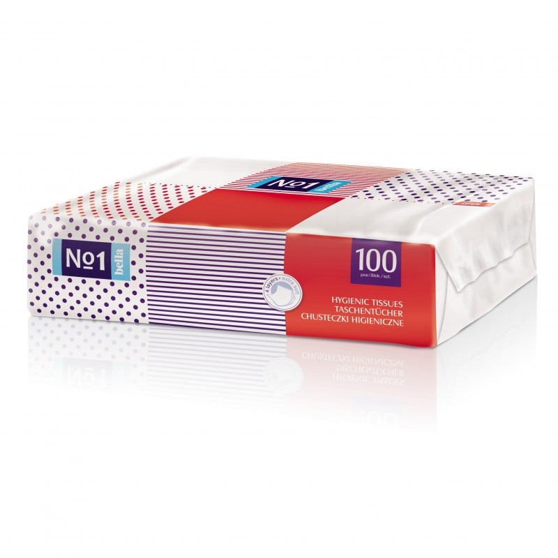 Chusteczki higieniczne w foliowym opakowaniu Bella No1 4-warstwowe