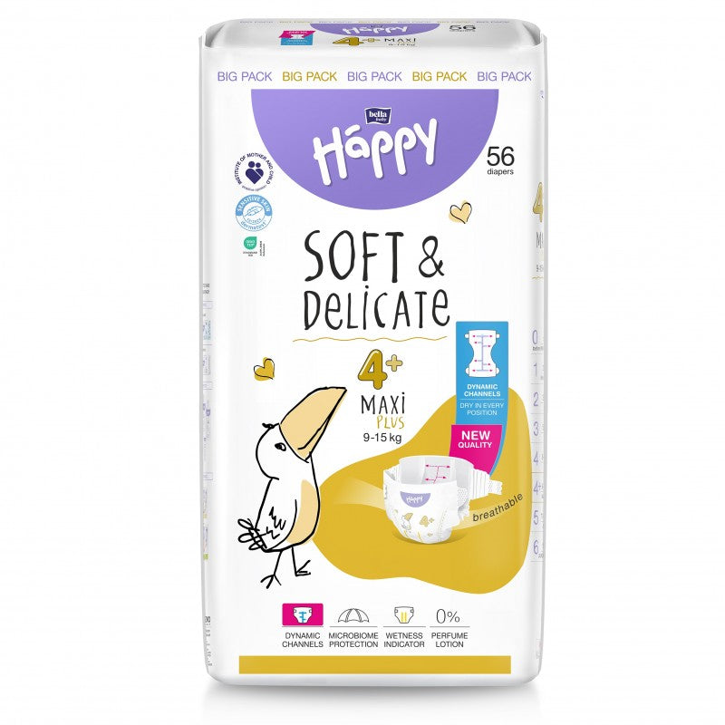 Pieluszki Bella Baby Happy 4+ Maxi Plus 9-15 kg
