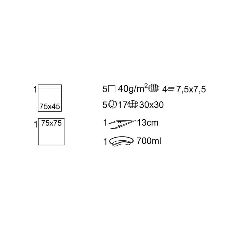 Matoset Zestaw zabiegowy jałowy Torebka papierowo-foliowa z etykietą TAG