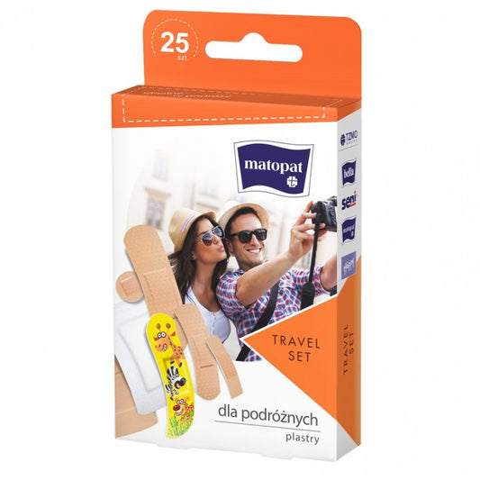 Plastry z opatrunkiem dla podróżujących Travel Set Matopat 25 szt.