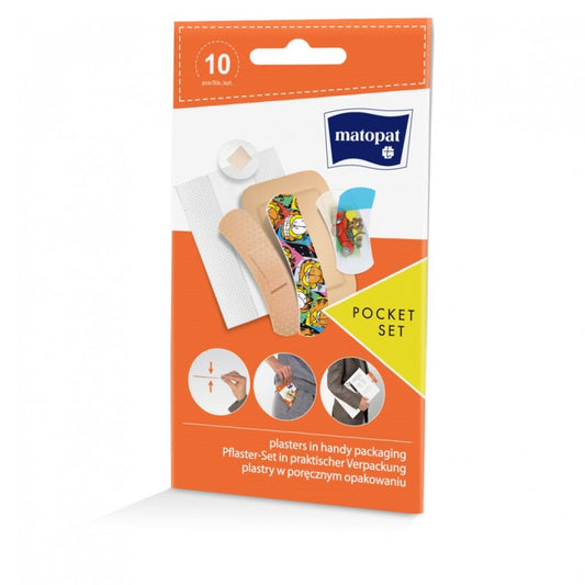Plastry w poręcznym opakowaniu Matopat POCKET SET 10 szt.