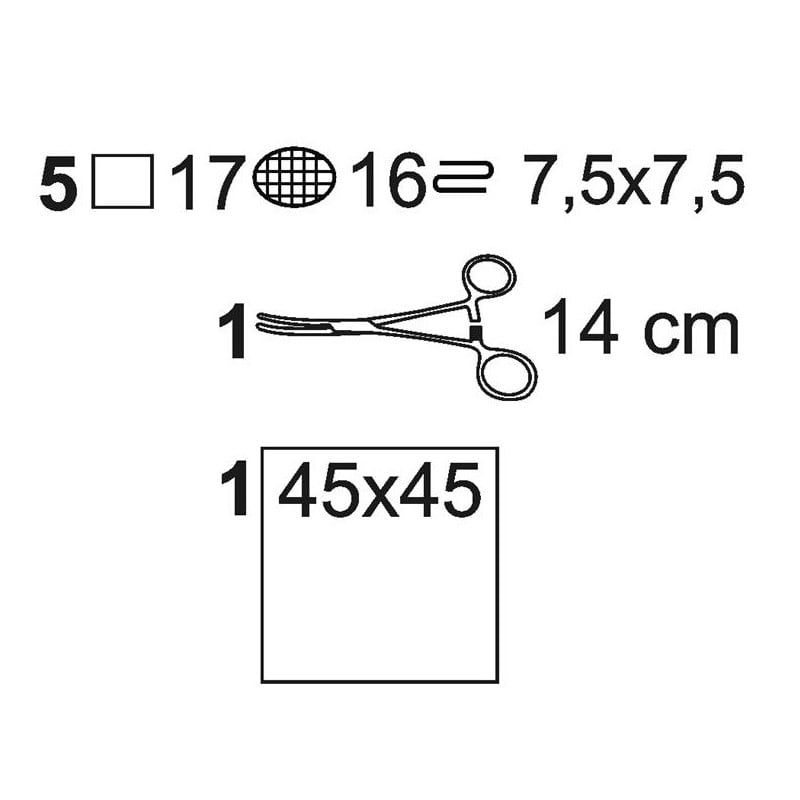 Matoset Zestaw zabiegowy jałowy Torebka papierowo-foliowa z etykietą TAG
