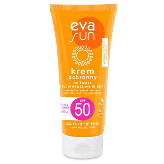 Krem ochronny na twarz i superwrażliwe miejsca SPF 50 Eva Sun 50 ml