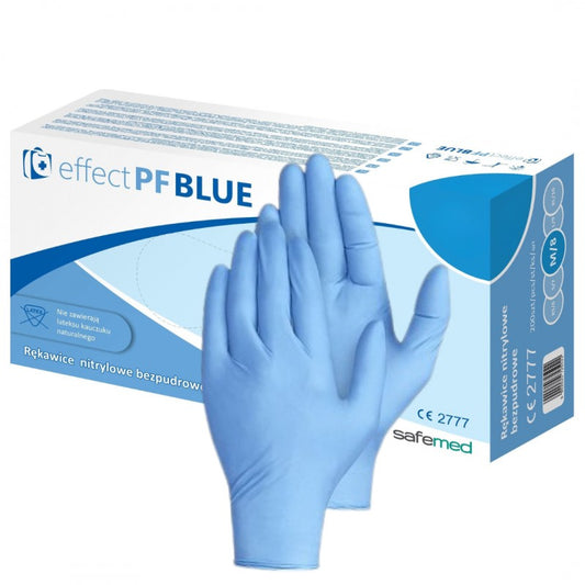 Rękawiczki jednorazowe nitrylowe niepudrowane Safemed Effect PF Blue 100 szt.