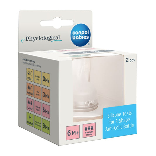Smoczek silikonowy do butelki Canpol Babies S-Shape 2 szt.