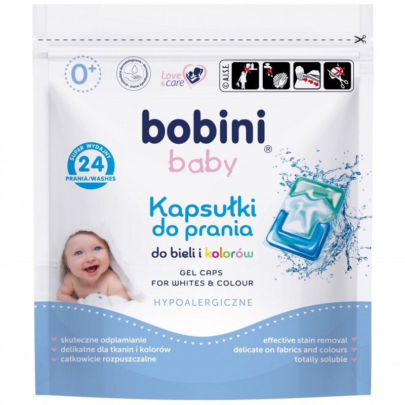 Hipoalergiczne kapsułki do prania bieli i kolorów Bobini