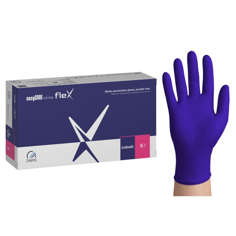 Rękawiczki nitrylowe kobaltowe easyCARE Nitrile Flex Cobalt
