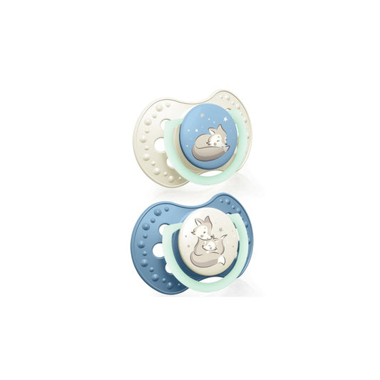 Smoczek silikonowy dynamiczny LOVI Night&Day 2 szt.