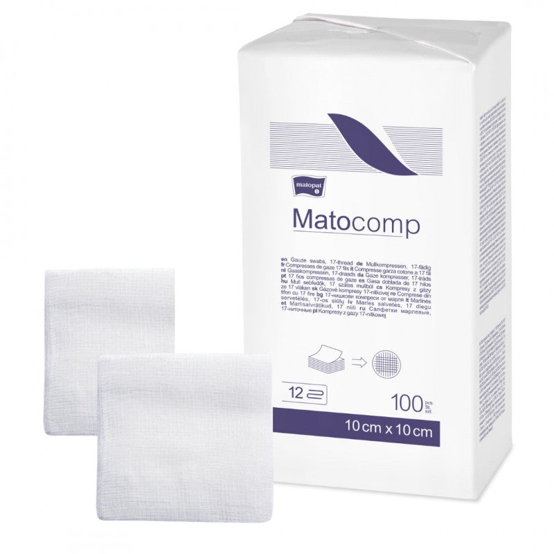 Niejałowe kompresy z gazy Matocomp 100 szt.
