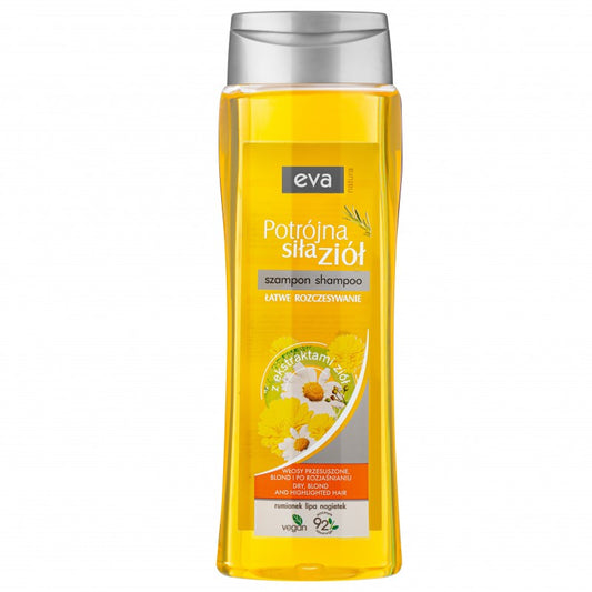 Szampon do włosów blond i suchych Eva Natura Potrójna Siła Ziół 400 ml